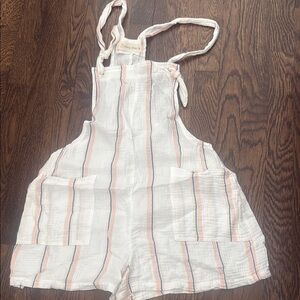 Vici White Striped Romper